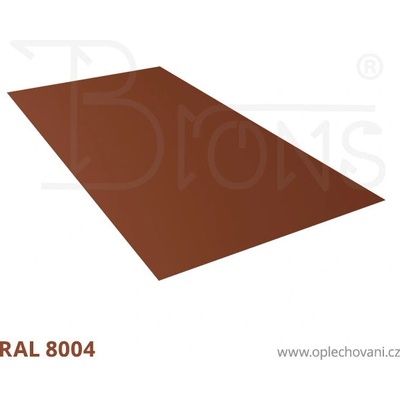 Brons Rovinný plech 1000 x 2000 mm cihlově červená