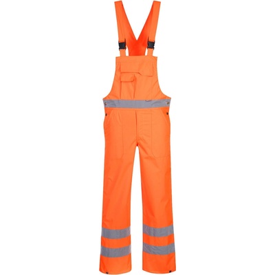 Portwest S388 HI VIS reflexné nohavice na traky Fluorescenčno oranžová