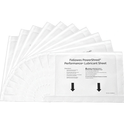 Fellowes Čistící olejový papír Fellowes PowerShred Performance+ pro skartovací stroje (10ks) PL00198