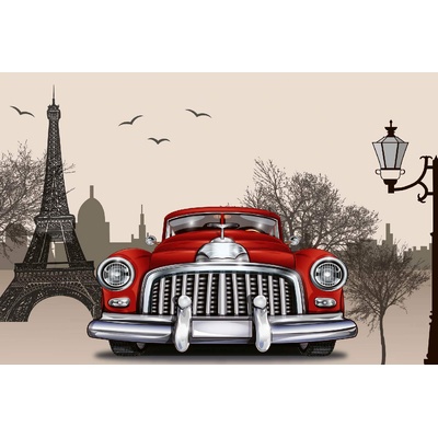DIMEX ART Флизелинов фототапет ретро кола в париж 375 x 250 см