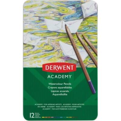 Derwent Academy sada akvarelových ceruziek kovová krabička 12 rôznych farieb 2301941