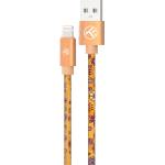 Tellur Кабел Tellur Graffiti TLL155611, от USB A(м) към Lightning(м), 1m, оранжев (TLL155611)