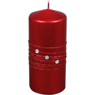 Ceramicus ZIRKON VÁLEC vánoční metalická lesklá d6x13cm červená