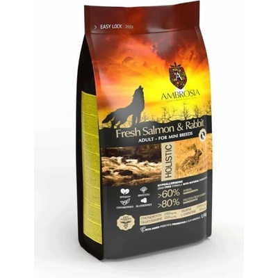 Ambrosia Fresh salmon & rabbit mini 5 kg