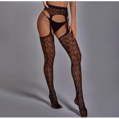 Love by love Punčochy BODYSTOCKING s podvazkovým pásem 1515, černé