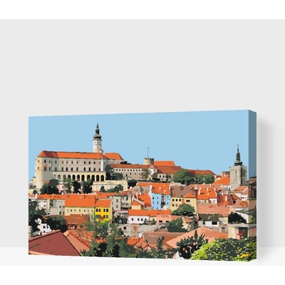 Painting Queens Malování podle čísel Zámek Mikulov 60 x 80 cm vypnuté plátno na rám PBN/MIKULOVCASTLE/60 x 80/W