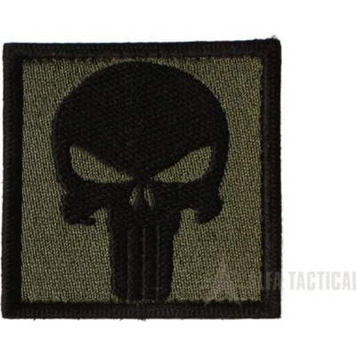 ALFA TACTICAL Nášivka na suchý zip PUNISHER, Olivově zelená