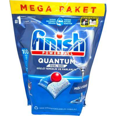 Finish POWERBALL QUANTUM, таблетки за съдомиялна, Mega Paket, 100 броя