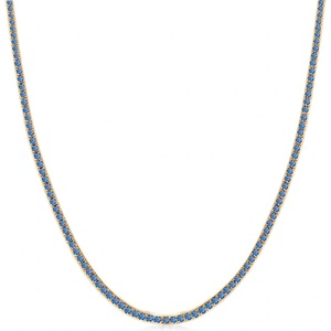 SAVICKI Тенис колие 585, сини сапфири 4.950ct 2.5 мм 42 см
