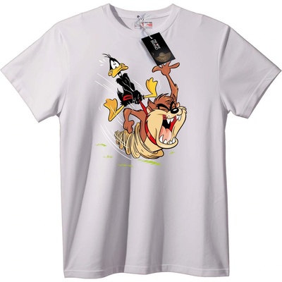 NOONEBRAND Тениска Daffy Duck & Tasmanian Devil - 7XL, White
