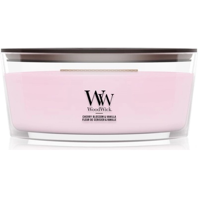 WoodWick Cherry Blossom & Vanilla ароматна свещ с дървен фитил 453.6 гр