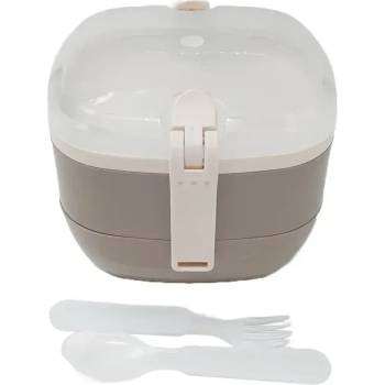 Кутия за храна с 3 отделения и прибори (ur-3206)