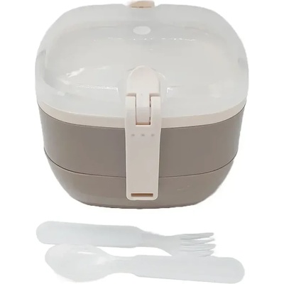 Кутия за храна с 3 отделения и прибори (ur-3206)