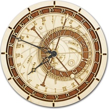 Dekor z Lesa Drevené hodiny Orloj Prírodné drevo 70 x 70 cm