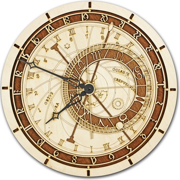 Dekor z Lesa Drevené hodiny Orloj Farebné 37 x 37 cm