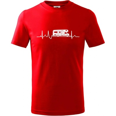 EKG obytňák tričko detské červená
