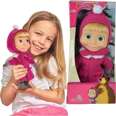 Simba Máša a Medvěd Máša 23 cm v zimním kabátku – Zbozi.Blesk.cz