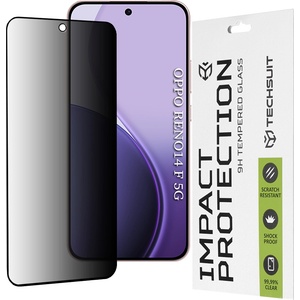 Techsuit Протектор за дисплей - Techsuit 111D Privacy Full Glue - Oppo Reno14 F / Reno14 FS 5G - Черен