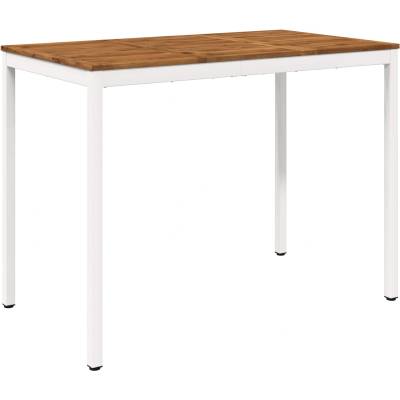 vidaXL Градинска бар маса Естествено и бяло 141 x 80, 5 x 105 см (901347)