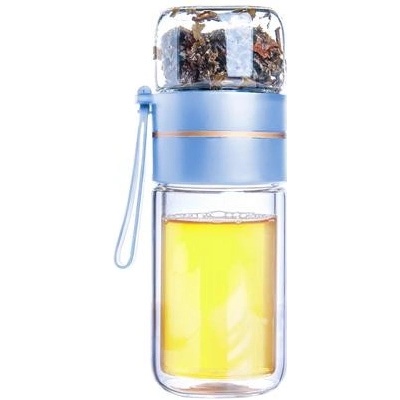 Toro Sklenená fľaša na čaj 165ml+90ml borosilikátové dvojité sklo