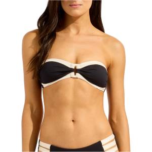 Seafolly Дамско бикини горнище Seafolly Band Wave Trim Front Bandeau Bikini top - Black - размер 34 (EU) (150-6613-0112)