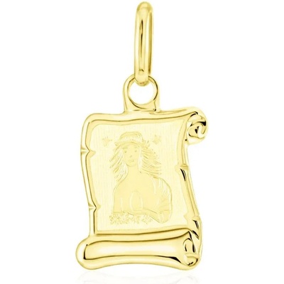 Gemmax Zlatý přívěsek na pergamenu s gravírováním znamení PANNA GUPYN- 43071