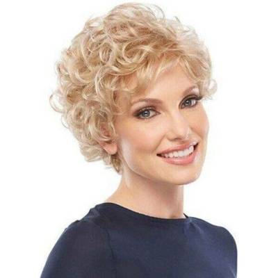 Aiylmz krátké kudrnaté světlé blond paruky