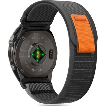 Tech-Protect nylon garmin fenix 5 / 6 / 6 pro / 7 / 8 (47 mm) / e black/orange (5906302377176)