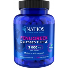 NATIOS Fenugreek & Blessed Thistle Extract Pískavice 2000 mg 120 kapsúl