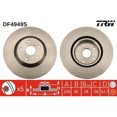 Brzdový kotúč TRW DF4949S