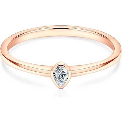 Savicki Zásnubný prsteň Pure ružové zlato diamant PURE P PE 10 D R