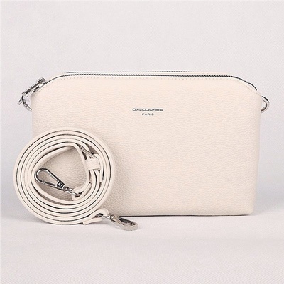 David Jones Tříoddílová malá krémově crossbody kabelka CM6905 bílá