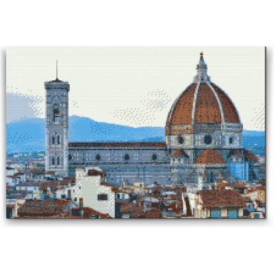 Vymalujsisam.sk Diamantovanie podľa čísiel Santa Maria del Fiore 1 40 x 60 cm na drevenej doske diamanty hranaté