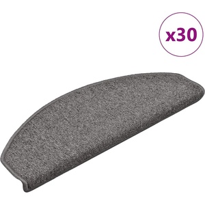 vidaXL Изтривалки за стълби, 30 бр. , 65x24x4 см, сиви и черни, полукръгли, големи (3365761)
