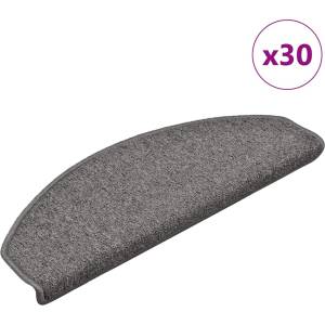 vidaXL Изтривалки за стълби, 30 бр. , 65x24x4 см, тъмносиви, полукръгли, големи (3365761)