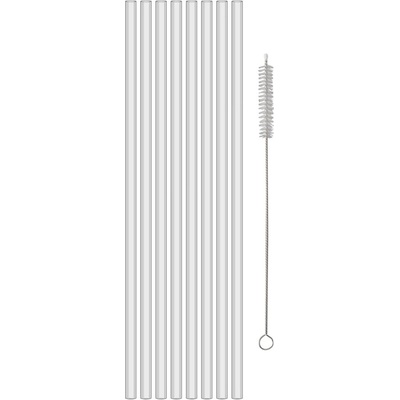 Koziol Сламка за пиене CHEERS, комплект 8 бр. , с четка, кристално прозрачна, Koziol (KOZ4009535)