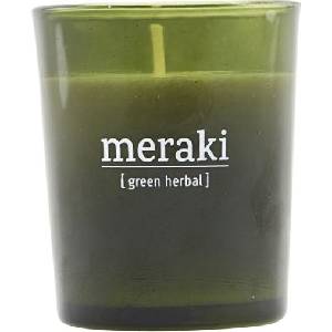 Meraki Ароматна свещ Meraki Green Herbal в зелено стъкло малка (308150051)