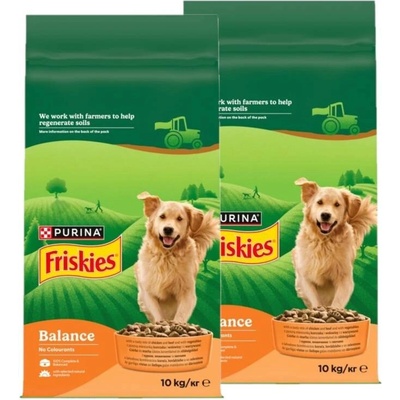 Friskies Balance adult s lahodnou směsí kuřete a hovězího masa se zeleninou 2 x 10 kg