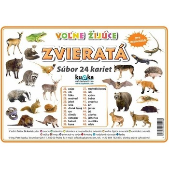 Kupka Petr Súbor 24 kariet - zvieratá voľne žijúce