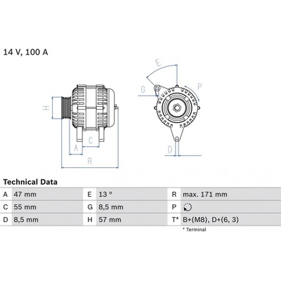 Alternátor BOSCH 0 986 040 370 0 986 040 370