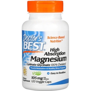 Doctor's Best High Absorption 100% Chelated Magnesium Glycinate 105 mg [120 капсули]