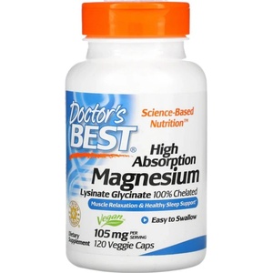 Doctor's Best High Absorption 100% Chelated Magnesium Glycinate 105 mg [120 капсули]