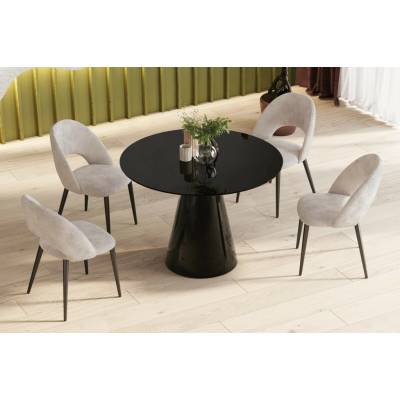 Hubertus design Okrúhly PINETO čierna lesk Biela LESK
