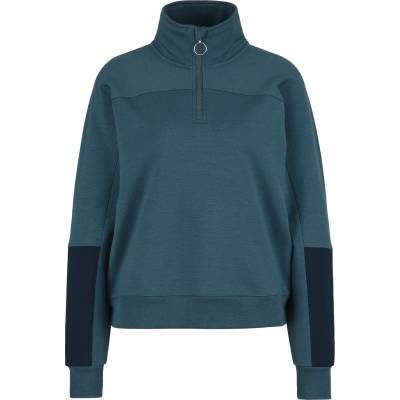 Stoic Дамски вълнен пуловер Stoic Women's MerinoFleece335 MMXX. Lulea Half zip Merino jumper - Deep Sea Blue / Dark Navy - размер XXL (105-5558-0116)