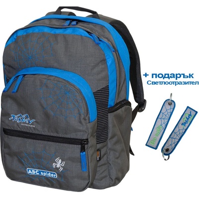 Tashev Outdoors Раница за училище ТАШЕВ ABC Spider Сиво/Синьо
