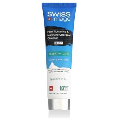 Swiss Image Essential Care Pore Tightening & Mattifying Charcoal Cleanser почистващ крем, пилинг и маска 100 ml унисекс