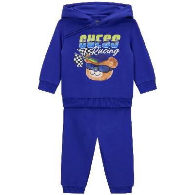 Комплект от 2 части Guess - Суитшърт с цип и панталон, син, 12 м (20261-I6RG04-KA6R4-A70K-12M)