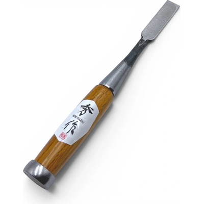 Japonské truhlářské dláto SHUSAKU OIRE NOMI, rukojeť z červeného dubu, 15 mm