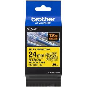 Brother TZeSL651 tape Black on Yellow 24mm (TZESL651) - BestPC