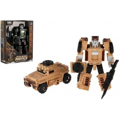 Teddies Transformer auto/robot vojenský plast 14cm 2 barvy v krabičce 13x18x5cm